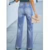 imageSidefeel Womens Wide Leg Jeans Casual High Waisted Straight Zimbaplatinum Denim Pants with PocketsIceland Blue