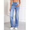 imageSidefeel Womens Wide Leg Jeans Casual High Waisted Straight Zimbaplatinum Denim Pants with PocketsIceland Blue
