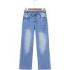 imageSidefeel Womens Wide Leg Jeans Casual High Waisted Straight Zimbaplatinum Denim Pants with PocketsIceland Blue