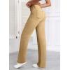 imageSidefeel Womens Wide Leg Jeans Casual High Waisted Straight Zimbaplatinum Denim Pants with PocketsKhaki