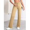 imageSidefeel Womens Wide Leg Jeans Casual High Waisted Straight Zimbaplatinum Denim Pants with PocketsKhaki