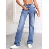 imageSidefeel Womens Wide Leg Jeans Casual High Waisted Straight Zimbaplatinum Denim Pants with PocketsLight Blue