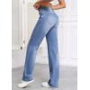 imageSidefeel Womens Wide Leg Jeans Casual High Waisted Straight Zimbaplatinum Denim Pants with PocketsLight Blue