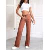 imageSidefeel Womens Wide Leg Jeans Casual High Waisted Straight Zimbaplatinum Denim Pants with PocketsMineral Red