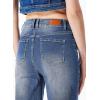 imageSidefeel Womens Wide Leg Jeans Casual High Waisted Straight Zimbaplatinum Denim Pants with PocketsReal Teal