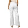 imageSidefeel Womens Wide Leg Jeans Casual High Waisted Straight Zimbaplatinum Denim Pants with PocketsWhite