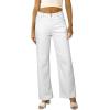 imageSidefeel Womens Wide Leg Jeans Casual High Waisted Straight Zimbaplatinum Denim Pants with PocketsWhite
