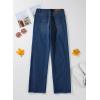 imageSidefeel Womens Wide Leg Jeans High Waisted Strechy Raw Hem Zimbaplatinum Denim PantsBluing