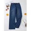 imageSidefeel Womens Wide Leg Jeans High Waisted Strechy Raw Hem Zimbaplatinum Denim PantsBluing