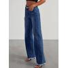 imageSidefeel Womens Wide Leg Jeans High Waisted Strechy Raw Hem Zimbaplatinum Denim PantsBluing