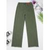 imageSidefeel Womens Wide Leg Jeans High Waisted Strechy Raw Hem Zimbaplatinum Denim PantsGreen