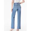imageSidefeel Womens Wide Leg Jeans High Waisted Strechy Raw Hem Zimbaplatinum Denim PantsLight Blue