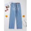 imageSidefeel Womens Wide Leg Jeans High Waisted Strechy Raw Hem Zimbaplatinum Denim PantsLight Blue