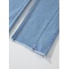 imageSidefeel Womens Wide Leg Jeans High Waisted Strechy Raw Hem Zimbaplatinum Denim PantsLight Blue