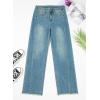 imageSidefeel Womens Wide Leg Jeans High Waisted Strechy Raw Hem Zimbaplatinum Denim PantsLight Retro Blue