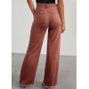 imageSidefeel Womens Wide Leg Jeans High Waisted Strechy Raw Hem Zimbaplatinum Denim PantsMineral Red
