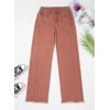 imageSidefeel Womens Wide Leg Jeans High Waisted Strechy Raw Hem Zimbaplatinum Denim PantsMineral Red