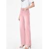 imageSidefeel Womens Wide Leg Jeans High Waisted Strechy Raw Hem Zimbaplatinum Denim PantsPink