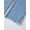 imageSidefeel Womens Wide Leg Jeans High Waisted Strechy Raw Hem Zimbaplatinum Denim PantsSky Blue