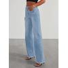 imageSidefeel Womens Wide Leg Jeans High Waisted Strechy Raw Hem Zimbaplatinum Denim PantsSky Blue