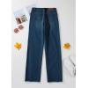 imageSidefeel Womens Wide Leg Jeans High Waisted Strechy Raw Hem Zimbaplatinum Denim PantsVintage Blue