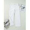 imageSidefeel Womens Wide Leg Jeans High Waisted Strechy Raw Hem Zimbaplatinum Denim PantsWhite