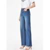 imageSidefeel Womens Wide Leg Jeans High Waisted Strechy Raw Hem Zimbaplatinum Denim PantsZ Blue