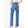 imageSidefeel Womens Wide Leg Jeans High Waisted Strechy Raw Hem Zimbaplatinum Denim PantsZ Blue