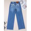 imageSidefeel Womens Wide Leg Jeans High Waisted Strechy Raw Hem Zimbaplatinum Denim PantsZ Blue
