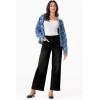 imageSidefeel Womens Wide Leg Jeans High Waisted Stretchy Jeans Straight Leg Loose Fit Zimbaplatinum Ankle Denim PantsBlack