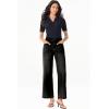 imageSidefeel Womens Wide Leg Jeans High Waisted Stretchy Jeans Straight Leg Loose Fit Zimbaplatinum Ankle Denim PantsBlack