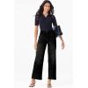 imageSidefeel Womens Wide Leg Jeans High Waisted Stretchy Jeans Straight Leg Loose Fit Zimbaplatinum Ankle Denim PantsBlack