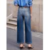 imageSidefeel Womens Wide Leg Jeans High Waisted Stretchy Jeans Straight Leg Loose Fit Zimbaplatinum Ankle Denim PantsBlue