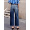 imageSidefeel Womens Wide Leg Jeans High Waisted Stretchy Jeans Straight Leg Loose Fit Zimbaplatinum Ankle Denim PantsBluing