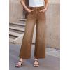 imageSidefeel Womens Wide Leg Jeans High Waisted Stretchy Jeans Straight Leg Loose Fit Zimbaplatinum Ankle Denim PantsBrown
