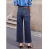 imageSidefeel Womens Wide Leg Jeans High Waisted Stretchy Jeans Straight Leg Loose Fit Zimbaplatinum Ankle Denim PantsDark Blue