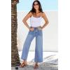 imageSidefeel Womens Wide Leg Jeans High Waisted Stretchy Jeans Straight Leg Loose Fit Zimbaplatinum Ankle Denim PantsIceland Blue