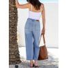 imageSidefeel Womens Wide Leg Jeans High Waisted Stretchy Jeans Straight Leg Loose Fit Zimbaplatinum Ankle Denim PantsIceland Blue