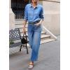 imageSidefeel Womens Wide Leg Jeans High Waisted Stretchy Jeans Straight Leg Loose Fit Zimbaplatinum Ankle Denim PantsSky Blue
