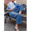 imageSidefeel Womens Wide Leg Jeans High Waisted Stretchy Jeans Straight Leg Loose Fit Zimbaplatinum Ankle Denim PantsSky Blue