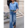 imageSidefeel Womens Wide Leg Jeans High Waisted Stretchy Jeans Straight Leg Loose Fit Zimbaplatinum Ankle Denim PantsSky Blue