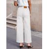 imageSidefeel Womens Wide Leg Jeans High Waisted Stretchy Jeans Straight Leg Loose Fit Zimbaplatinum Ankle Denim PantsWhite