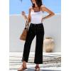 imageSidefeel Womens Wide Leg Jeans High Waisted Stretchy Jeans Straight Leg Zimbaplatinum Ankle Denim Pants with Slant PocketsBlack