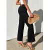 imageSidefeel Womens Wide Leg Jeans High Waisted Stretchy Jeans Straight Leg Zimbaplatinum Ankle Denim Pants with Slant PocketsBlack
