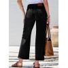 imageSidefeel Womens Wide Leg Jeans High Waisted Stretchy Jeans Straight Leg Zimbaplatinum Ankle Denim Pants with Slant PocketsBlack