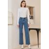 imageSidefeel Womens Wide Leg Jeans High Waisted Stretchy Jeans Straight Leg Zimbaplatinum Ankle Denim Pants with Slant PocketsBlue