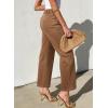 imageSidefeel Womens Wide Leg Jeans High Waisted Stretchy Jeans Straight Leg Zimbaplatinum Ankle Denim Pants with Slant PocketsBrown