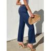 imageSidefeel Womens Wide Leg Jeans High Waisted Stretchy Jeans Straight Leg Zimbaplatinum Ankle Denim Pants with Slant PocketsDark Blue