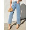 imageSidefeel Womens Wide Leg Jeans High Waisted Stretchy Jeans Straight Leg Zimbaplatinum Ankle Denim Pants with Slant PocketsLight Blue