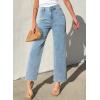 imageSidefeel Womens Wide Leg Jeans High Waisted Stretchy Jeans Straight Leg Zimbaplatinum Ankle Denim Pants with Slant PocketsLight Blue